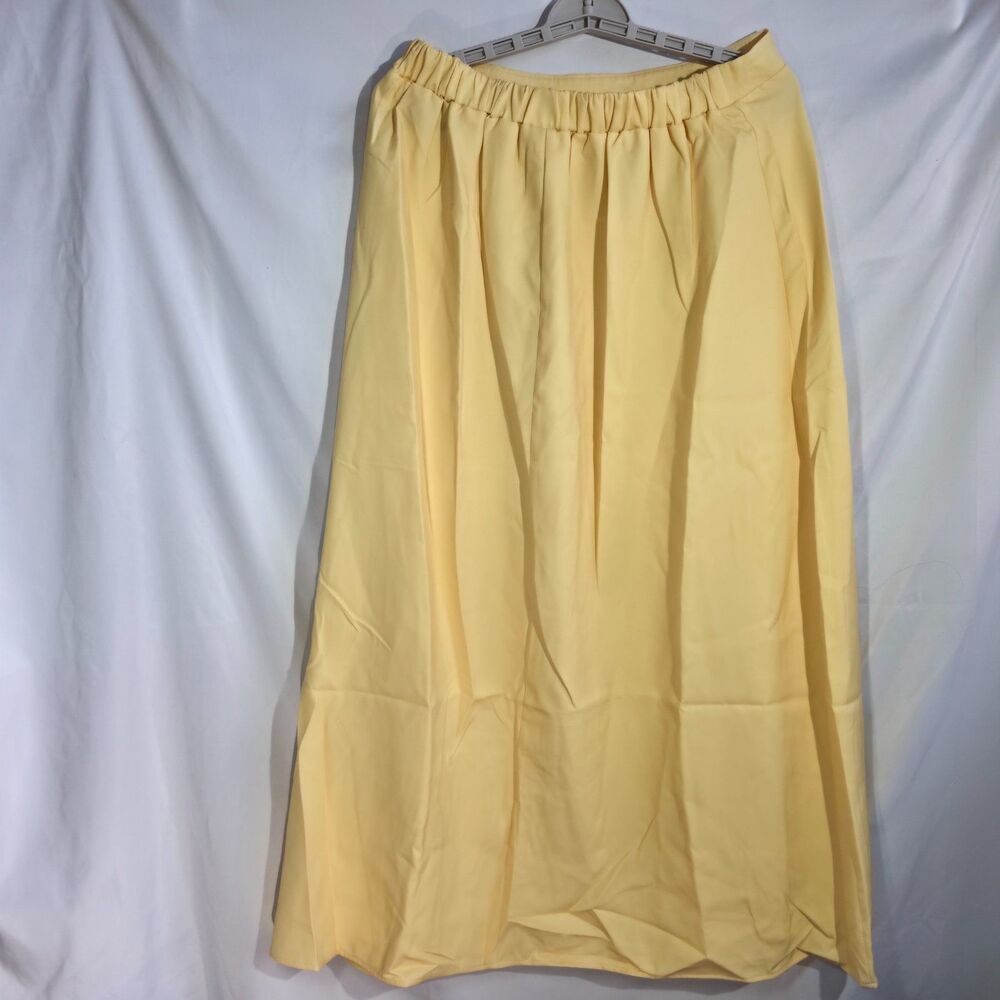 Unbranded Giant Iris Crocus Botanical Graphic A-Line Maxi Skirt Yellow XL